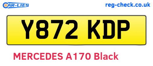Y872KDP are the vehicle registration plates.