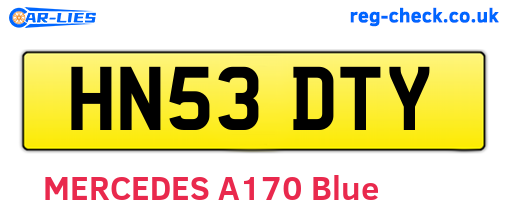 HN53DTY are the vehicle registration plates.