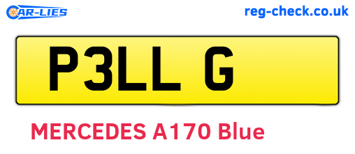 P3LLG are the vehicle registration plates.