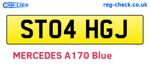 ST04HGJ are the vehicle registration plates.