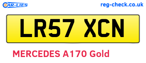 LR57XCN are the vehicle registration plates.