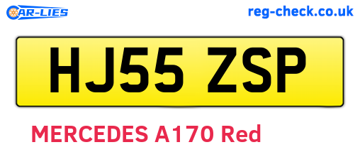 HJ55ZSP are the vehicle registration plates.