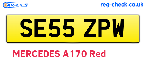SE55ZPW are the vehicle registration plates.