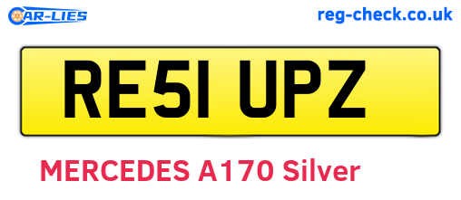 RE51UPZ are the vehicle registration plates.