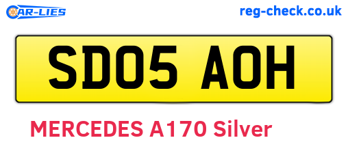 SD05AOH are the vehicle registration plates.