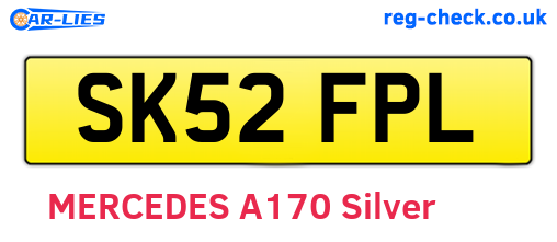 SK52FPL are the vehicle registration plates.