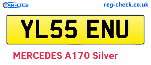 YL55ENU are the vehicle registration plates.