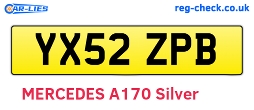 YX52ZPB are the vehicle registration plates.