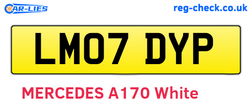 LM07DYP are the vehicle registration plates.