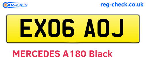 EX06AOJ are the vehicle registration plates.