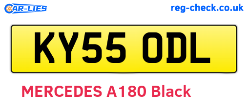 KY55ODL are the vehicle registration plates.