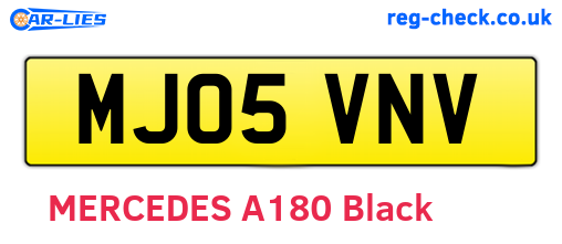 MJ05VNV are the vehicle registration plates.