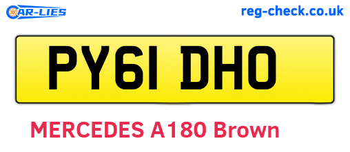 PY61DHO are the vehicle registration plates.