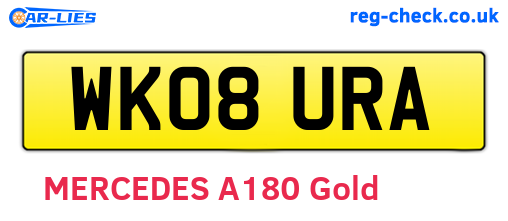WK08URA are the vehicle registration plates.