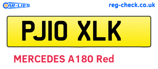 PJ10XLK are the vehicle registration plates.