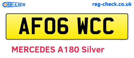 AF06WCC are the vehicle registration plates.