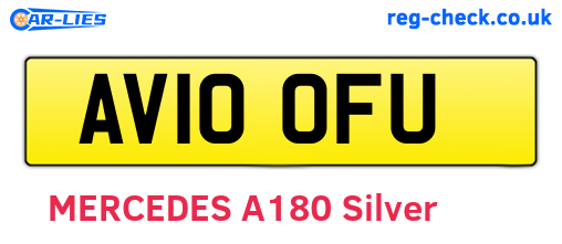 AV10OFU are the vehicle registration plates.