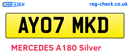 AY07MKD are the vehicle registration plates.