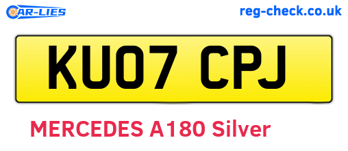 KU07CPJ are the vehicle registration plates.