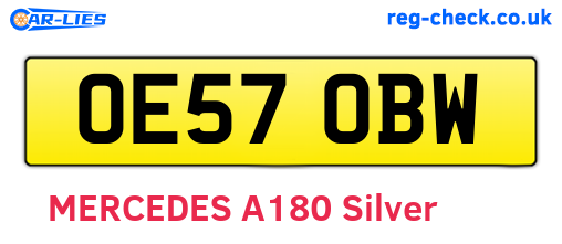 OE57OBW are the vehicle registration plates.