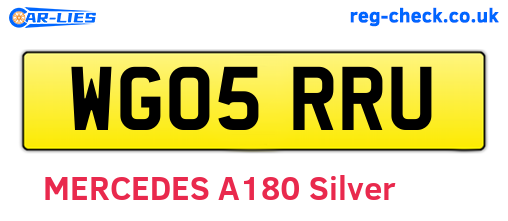 WG05RRU are the vehicle registration plates.