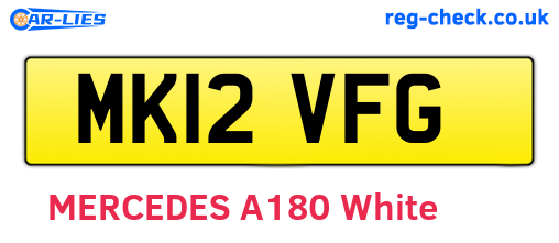 MK12VFG are the vehicle registration plates.