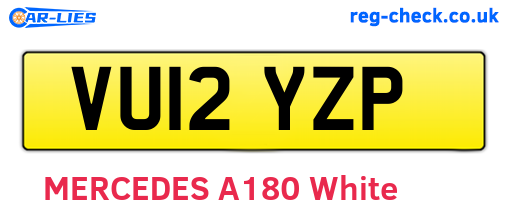 VU12YZP are the vehicle registration plates.