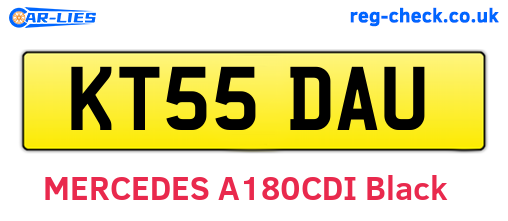 KT55DAU are the vehicle registration plates.