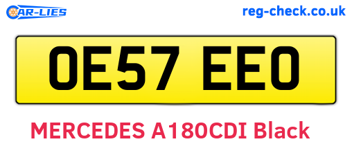 OE57EEO are the vehicle registration plates.