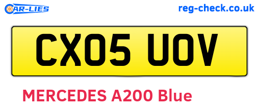 CX05UOV are the vehicle registration plates.