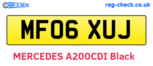 MF06XUJ are the vehicle registration plates.