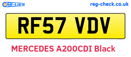 RF57VDV are the vehicle registration plates.