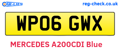 WP06GWX are the vehicle registration plates.