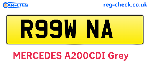 R99WNA are the vehicle registration plates.