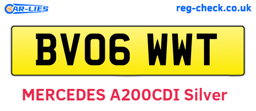 BV06WWT are the vehicle registration plates.