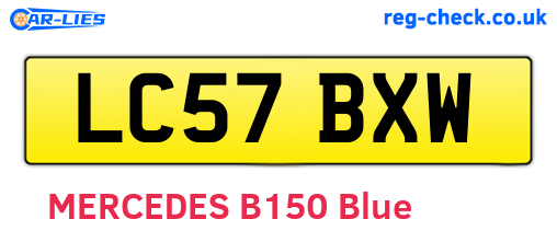 LC57BXW are the vehicle registration plates.