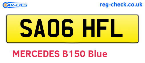 SA06HFL are the vehicle registration plates.