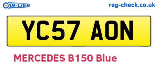 YC57AON are the vehicle registration plates.