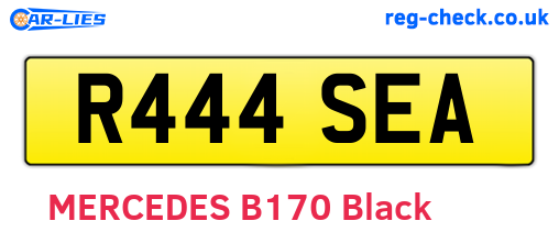 R444SEA are the vehicle registration plates.