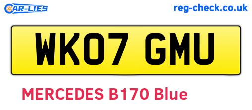 WK07GMU are the vehicle registration plates.