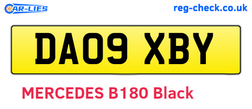 DA09XBY are the vehicle registration plates.