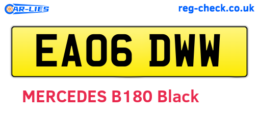 EA06DWW are the vehicle registration plates.