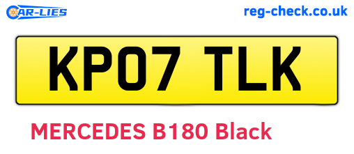 KP07TLK are the vehicle registration plates.
