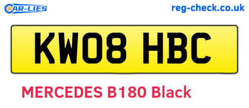 KW08HBC are the vehicle registration plates.