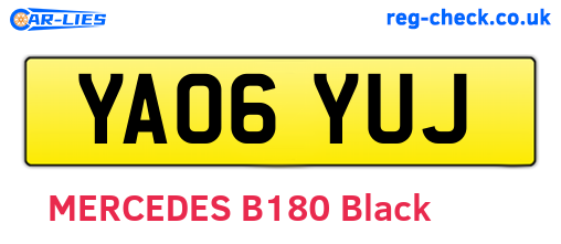 YA06YUJ are the vehicle registration plates.