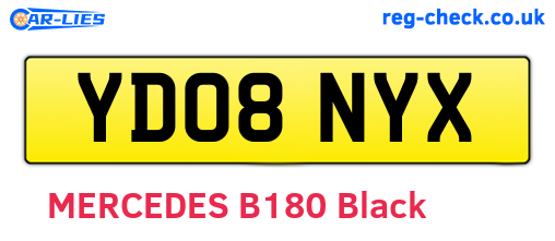 YD08NYX are the vehicle registration plates.