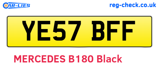 YE57BFF are the vehicle registration plates.