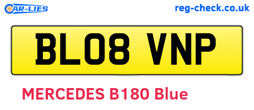 BL08VNP are the vehicle registration plates.