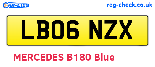 LB06NZX are the vehicle registration plates.