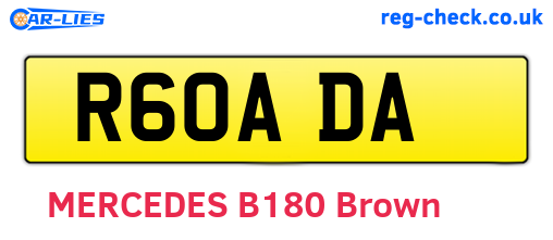 R60ADA are the vehicle registration plates.